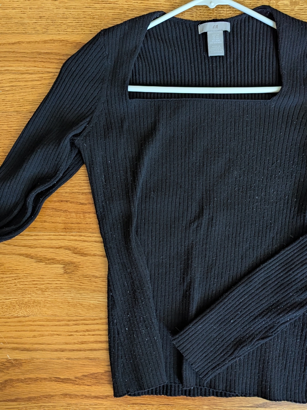 Red And Black Ribbed Long Sleeve Sweaters